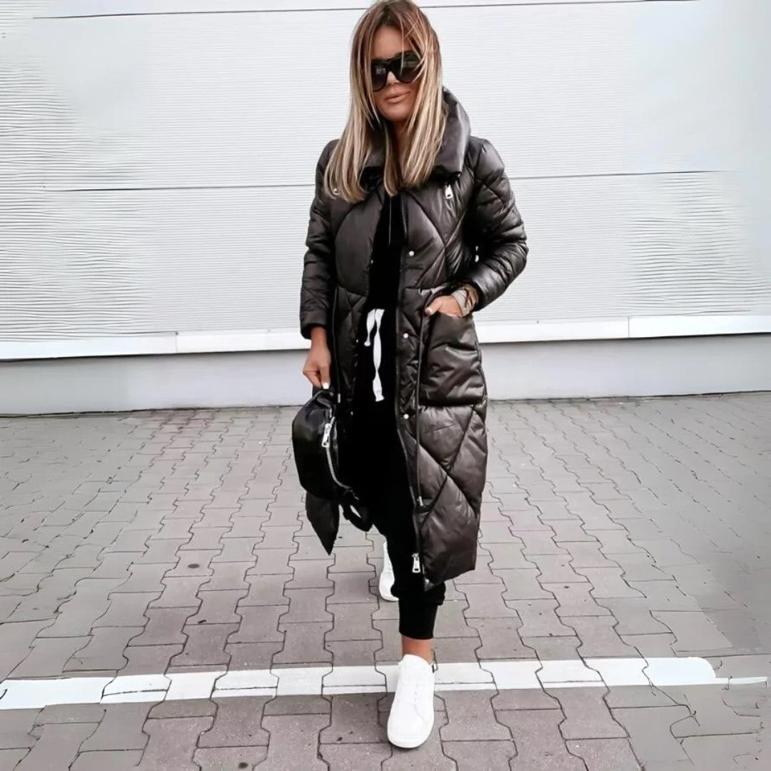 SOPHIE - LANGE GLÄNZENDE PARKA JACKE