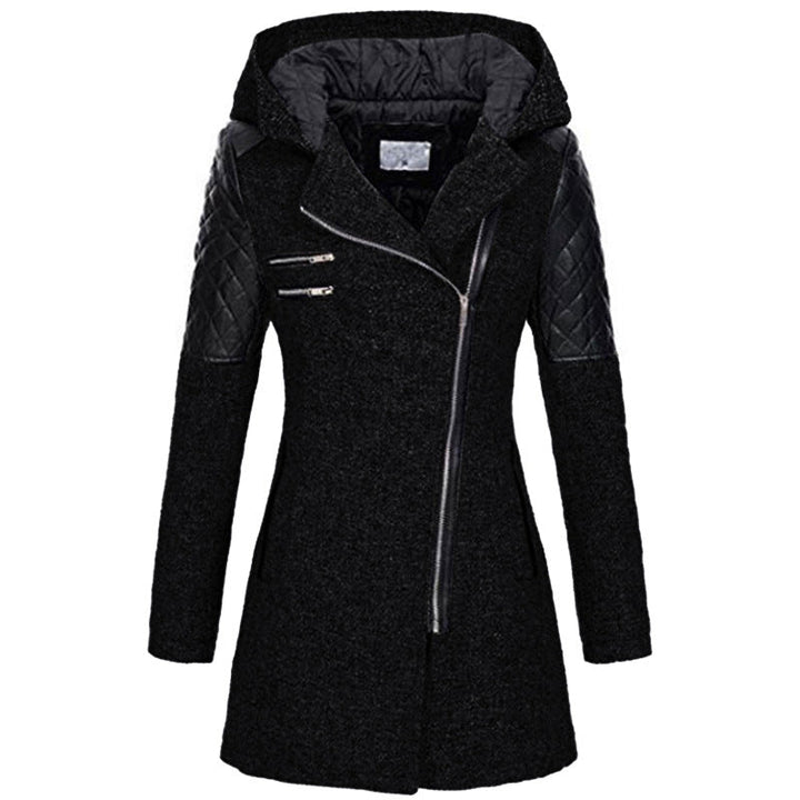 CARINA - WINTERJACKE MIT LEDERDETAILS UND KAPUZE