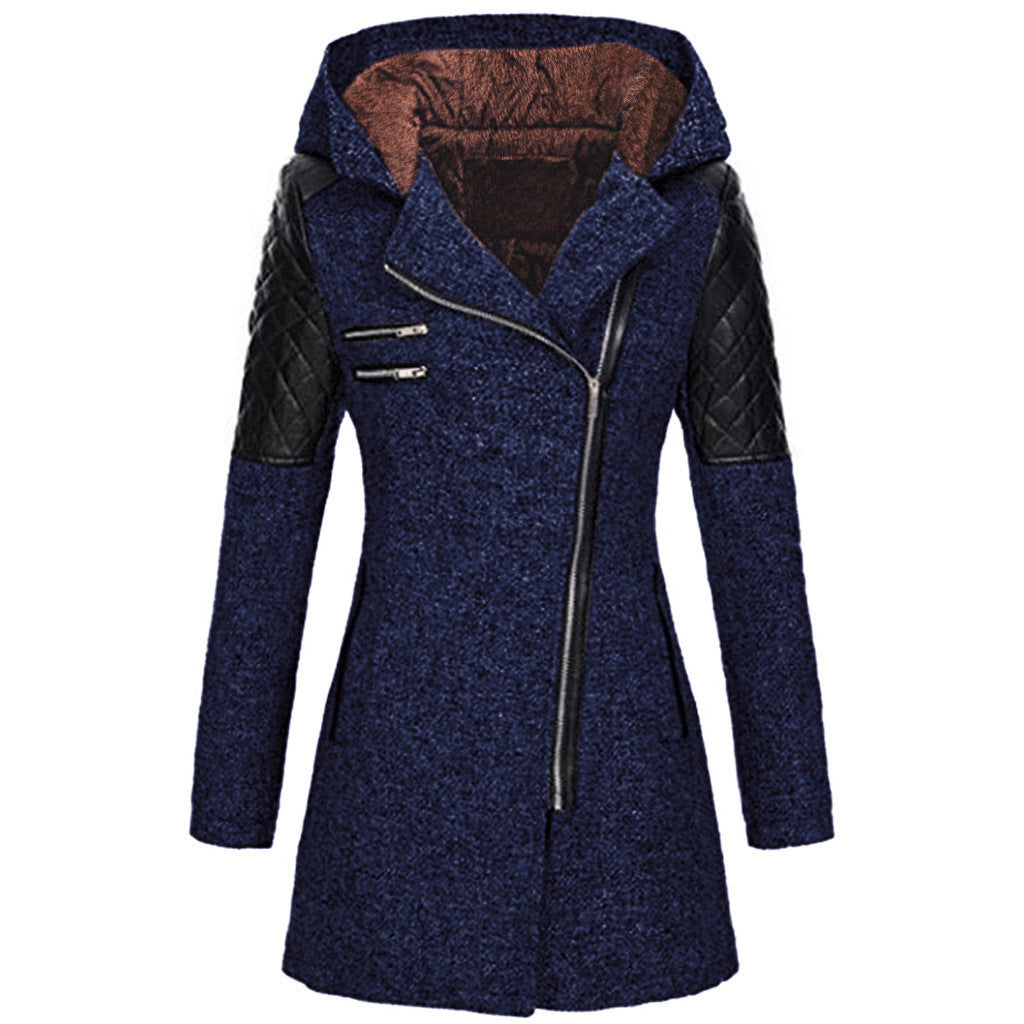 CARINA - WINTERJACKE MIT LEDERDETAILS UND KAPUZE