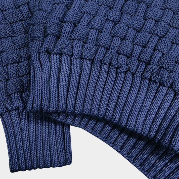 MARKUS - STRUKTURIERTER STRICKPULLOVER MIT KRAGEN