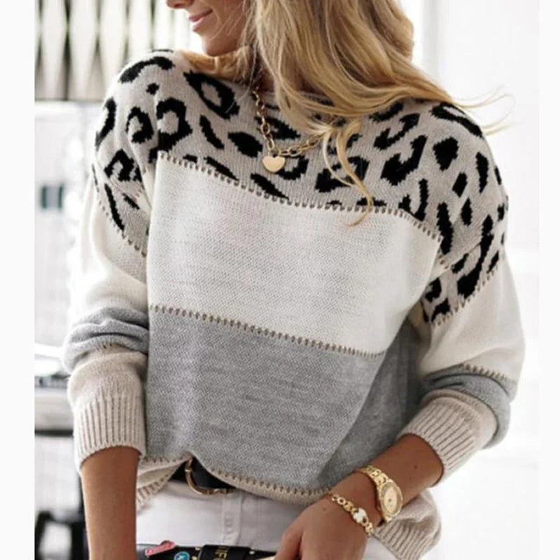 LELA - LEOPARDENMUSTER STRICKPULLOVER