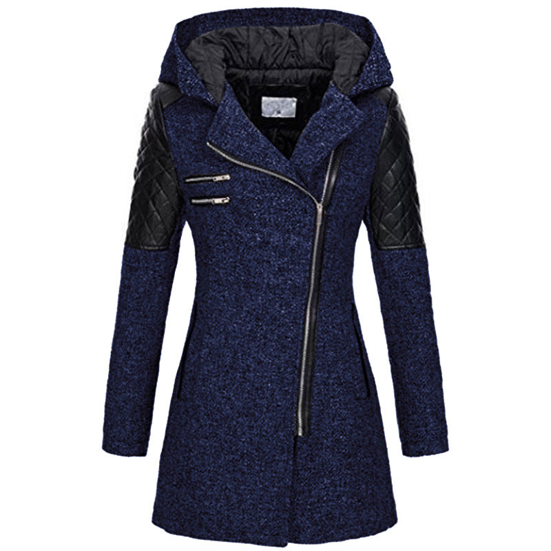 CARINA - WINTERJACKE MIT LEDERDETAILS UND KAPUZE